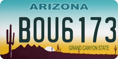 AZ license plate BOU6173