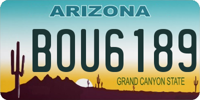 AZ license plate BOU6189