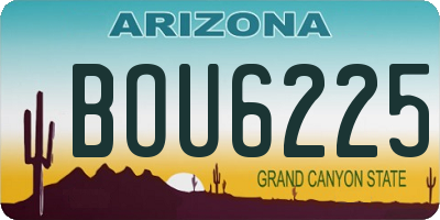 AZ license plate BOU6225