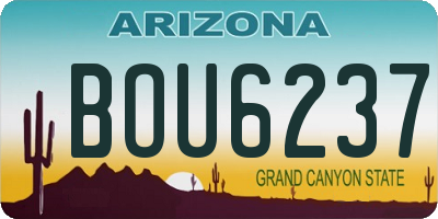AZ license plate BOU6237