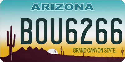 AZ license plate BOU6266