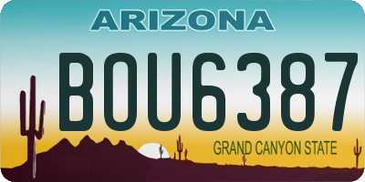 AZ license plate BOU6387