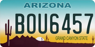 AZ license plate BOU6457