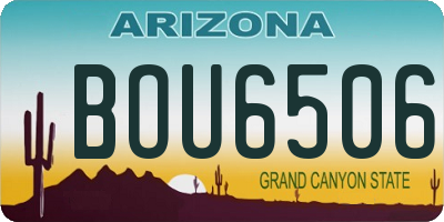 AZ license plate BOU6506