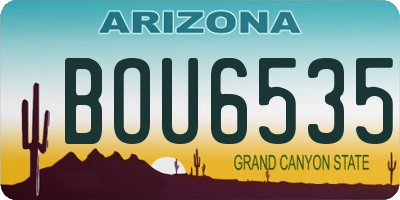 AZ license plate BOU6535
