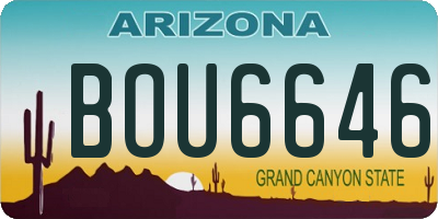 AZ license plate BOU6646
