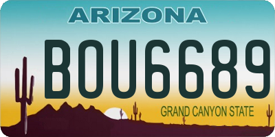 AZ license plate BOU6689
