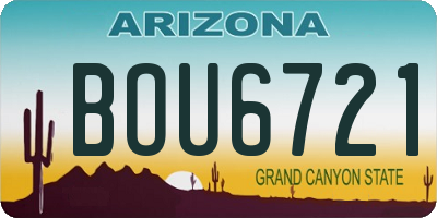 AZ license plate BOU6721