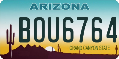 AZ license plate BOU6764