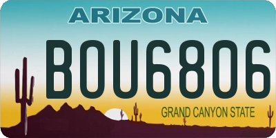 AZ license plate BOU6806