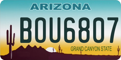 AZ license plate BOU6807