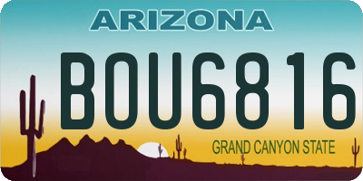 AZ license plate BOU6816