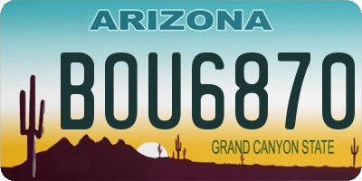 AZ license plate BOU6870