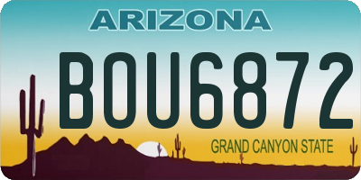 AZ license plate BOU6872