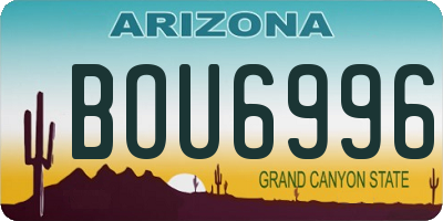 AZ license plate BOU6996