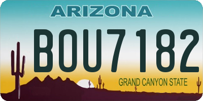 AZ license plate BOU7182