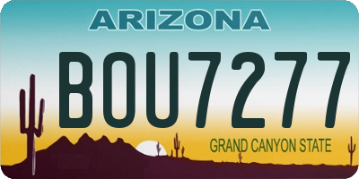 AZ license plate BOU7277