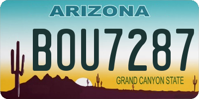 AZ license plate BOU7287