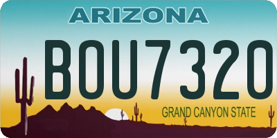 AZ license plate BOU7320