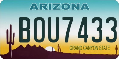 AZ license plate BOU7433