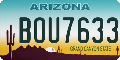 AZ license plate BOU7633