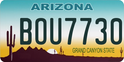 AZ license plate BOU7730