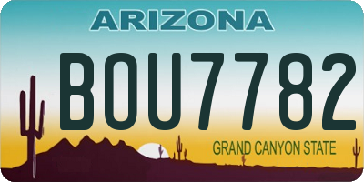 AZ license plate BOU7782