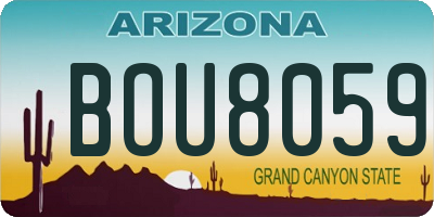 AZ license plate BOU8059