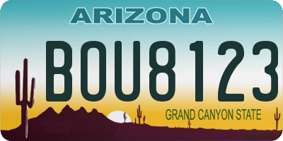 AZ license plate BOU8123