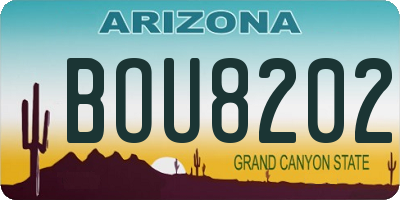 AZ license plate BOU8202