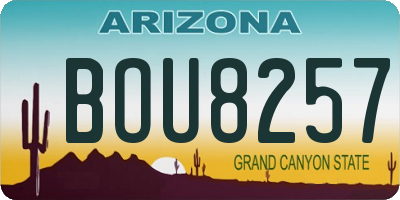 AZ license plate BOU8257