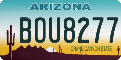 AZ license plate BOU8277