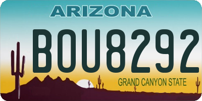AZ license plate BOU8292