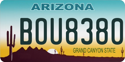 AZ license plate BOU8380