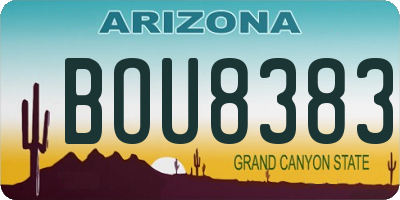 AZ license plate BOU8383