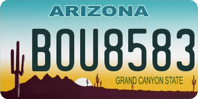 AZ license plate BOU8583