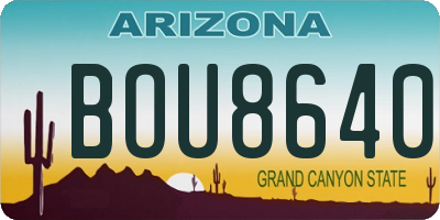 AZ license plate BOU8640