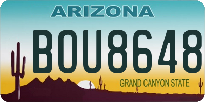 AZ license plate BOU8648