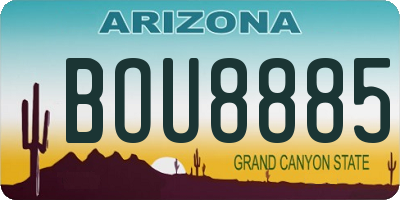 AZ license plate BOU8885