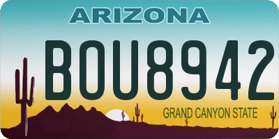 AZ license plate BOU8942