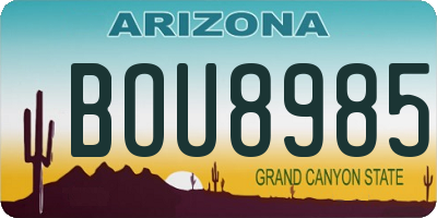 AZ license plate BOU8985