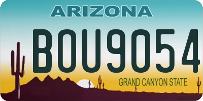 AZ license plate BOU9054