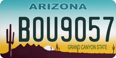 AZ license plate BOU9057