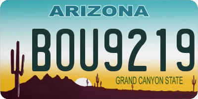 AZ license plate BOU9219