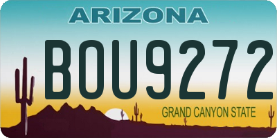 AZ license plate BOU9272