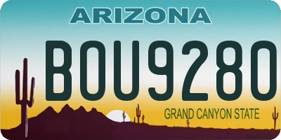 AZ license plate BOU9280
