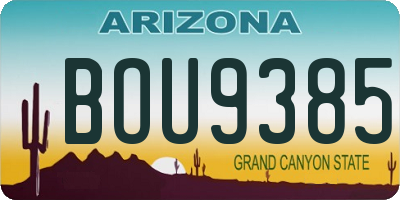 AZ license plate BOU9385