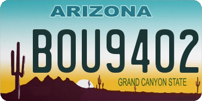 AZ license plate BOU9402