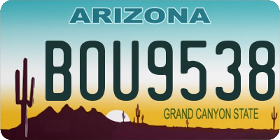 AZ license plate BOU9538