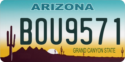 AZ license plate BOU9571